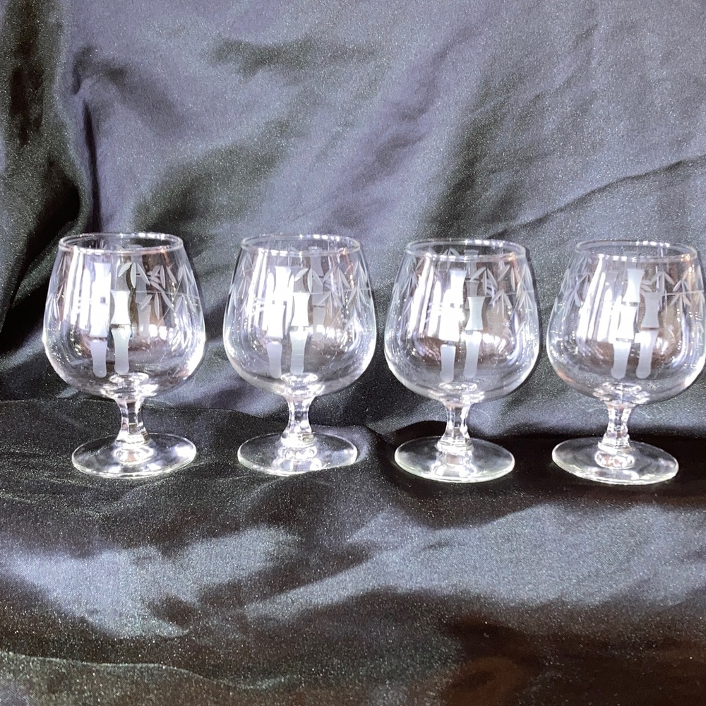 MCM Sasaki Etched Bamboo Snifter Set